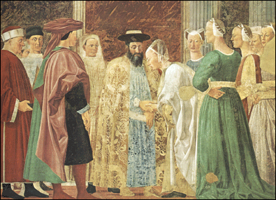 Piero della Francesa, Salomone riceve la regina di Saba - Arezzo